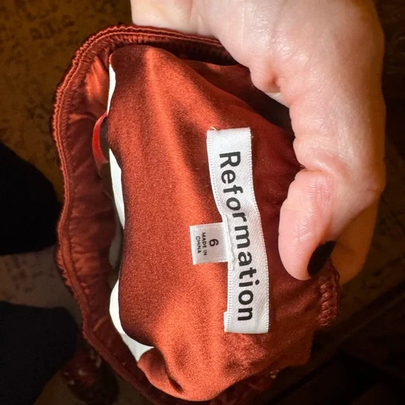 Reformation Maribelle Strapless Cream Chiffon Fabric - Picture 12 of 13